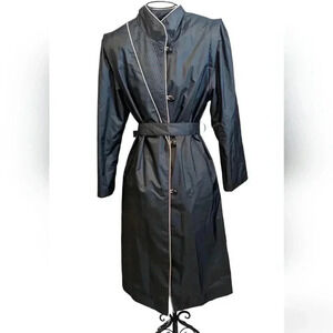 Vintage misty weather black trench jacket